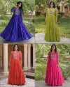Ka 1275 Faux Georgette Laheriya Print Work Navratri Gown